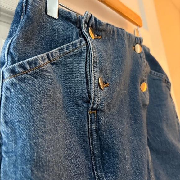 ONLY midi denim skirt size medium cotton stretch mid wash jean - Picture 2 of 8